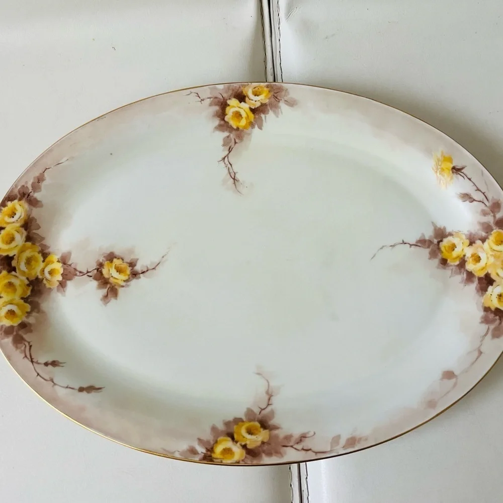 Antique Tirschenreuth Germany 1962 Hand Painted Tray